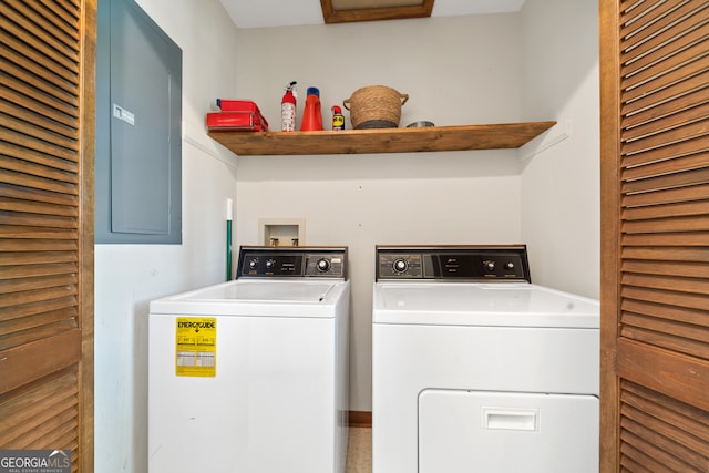 washroom with washer and clothes dryer and hookup for a washing machine