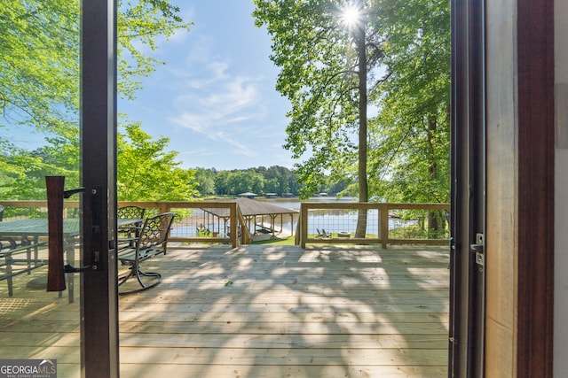 view of wooden deck