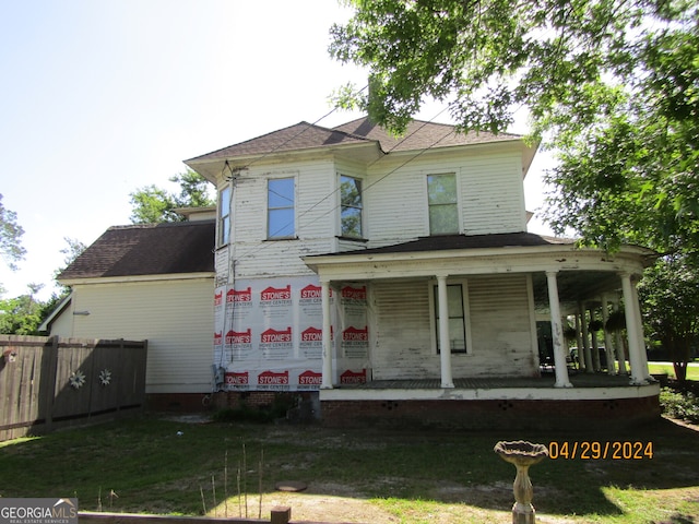 exterior space with covered porch