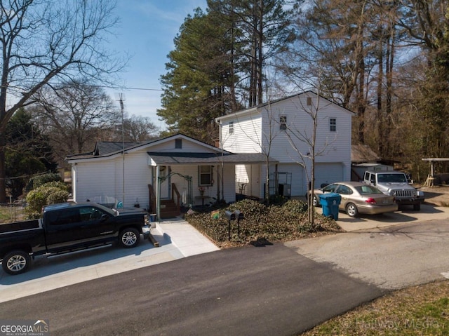 view of property featuring a garage