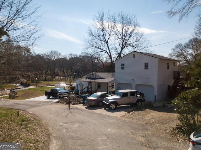 exterior space featuring a garage