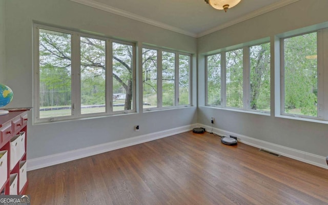 view of unfurnished sunroom