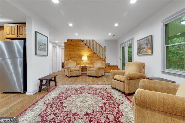 living room featuring light hardwood / wood-style floors