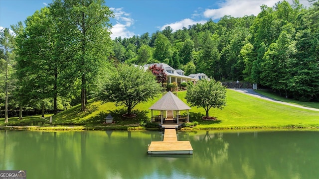 exterior space featuring a gazebo