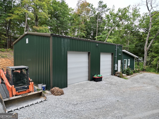 view of garage