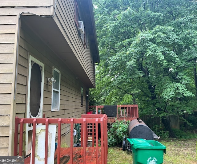 view of yard featuring a deck