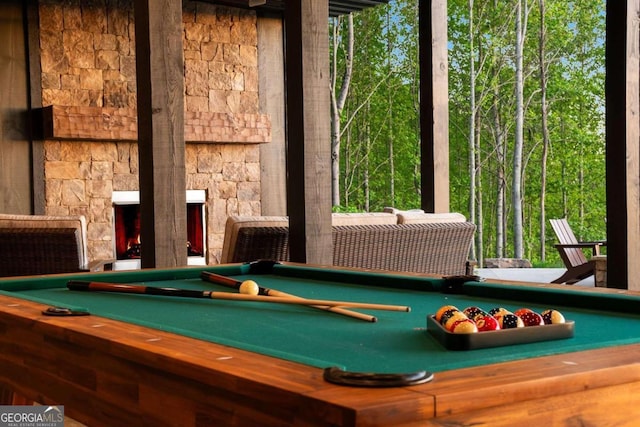 recreation room featuring pool table