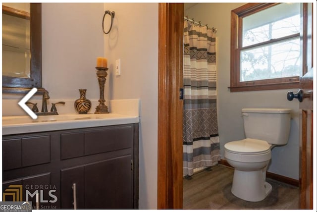 bathroom with toilet and vanity