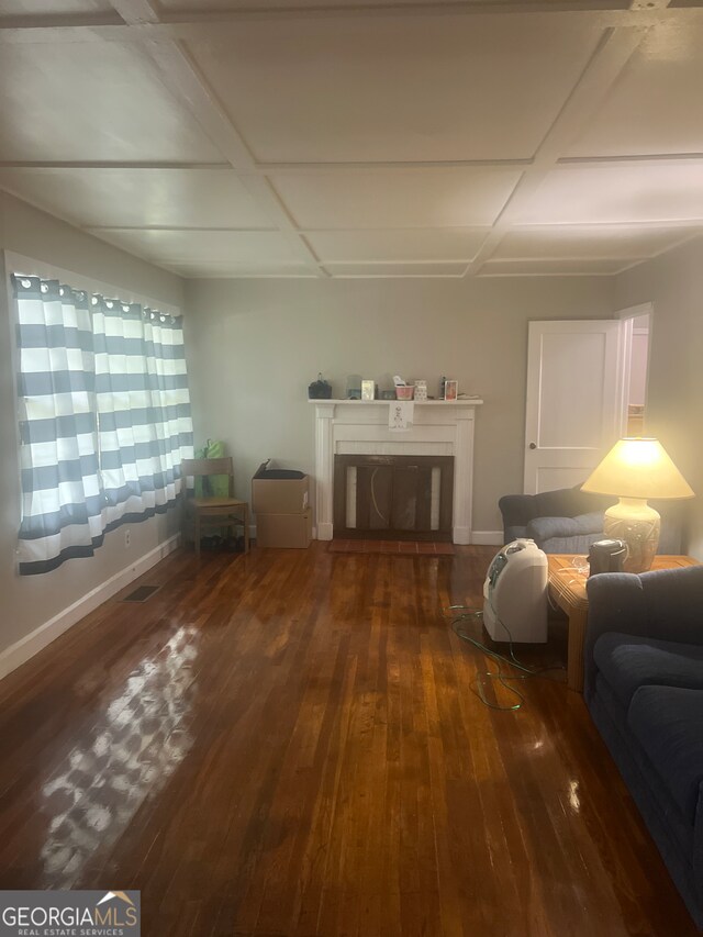 unfurnished living room featuring wood-type flooring