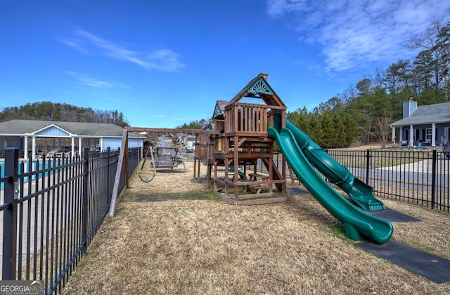 view of jungle gym