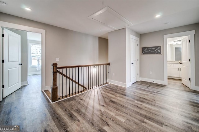 interior space featuring wood-type flooring