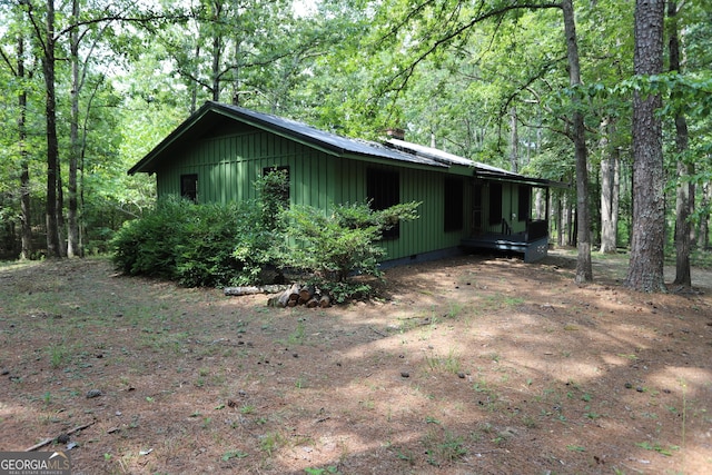 350 County Road 700, Cedar Bluff, AL 35959 - view of property exterior featuring crawl space and a wooded view