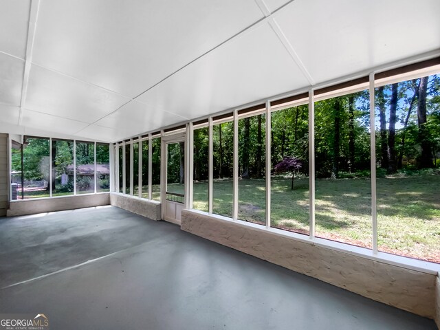 view of unfurnished sunroom