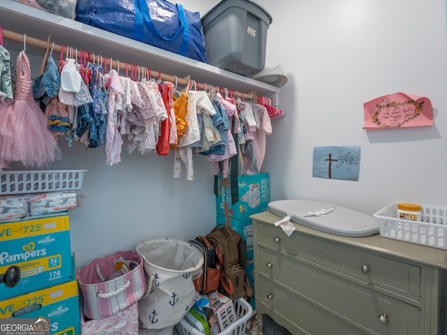 view of walk in closet