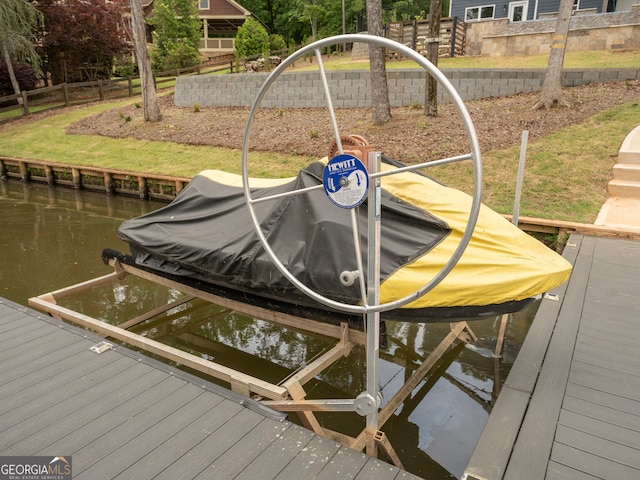 view of dock area