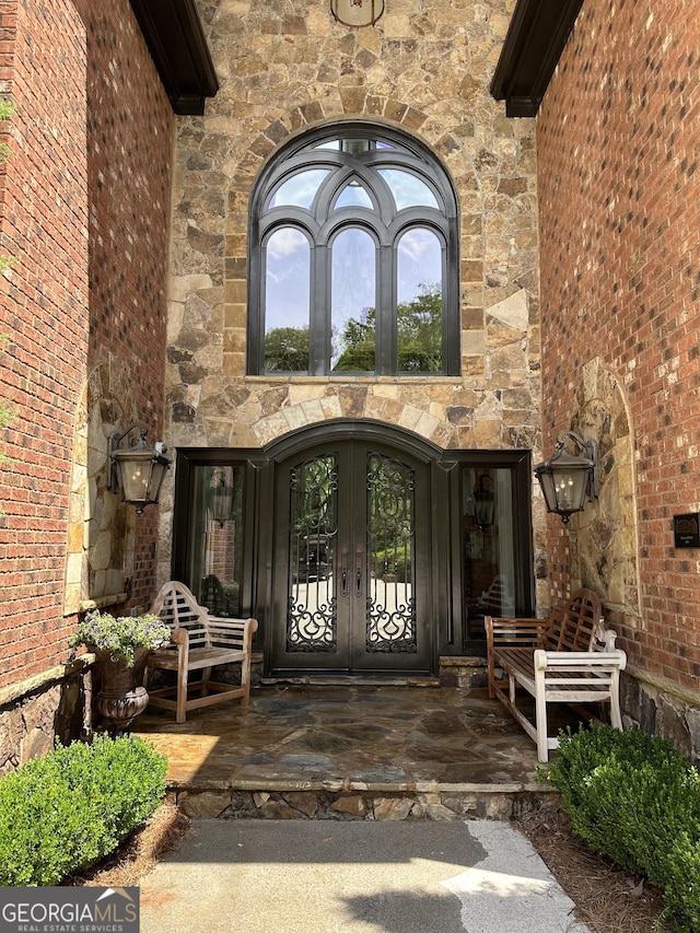 entrance to property with french doors