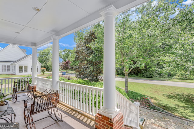 view of patio with covered porch