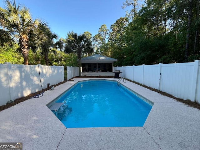 view of pool featuring a gazebo