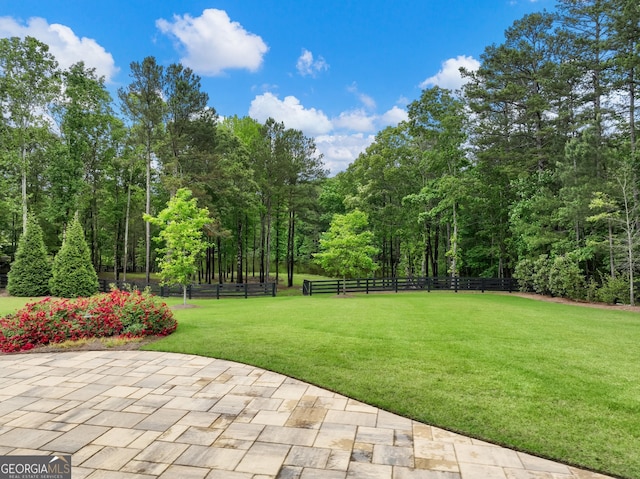 view of yard with a patio area