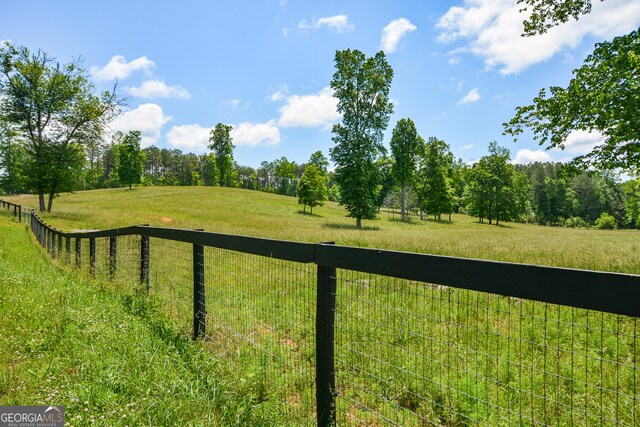 view of yard with a rural view