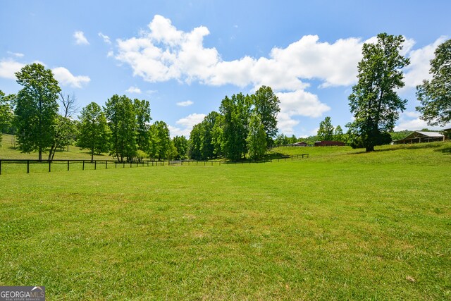 view of yard with a rural view