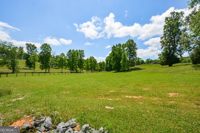 view of yard featuring a rural view