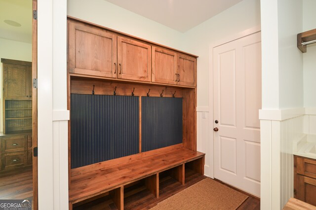 mudroom featuring hardwood / wood-style flooring