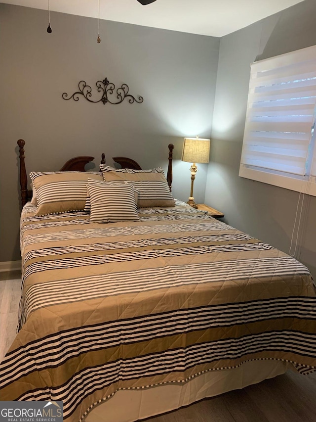 bedroom featuring light hardwood / wood-style floors