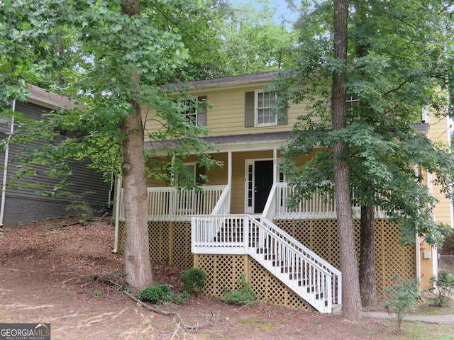 view of front of property with a porch