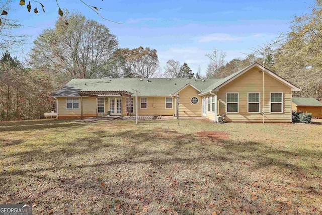 exterior space with a front lawn