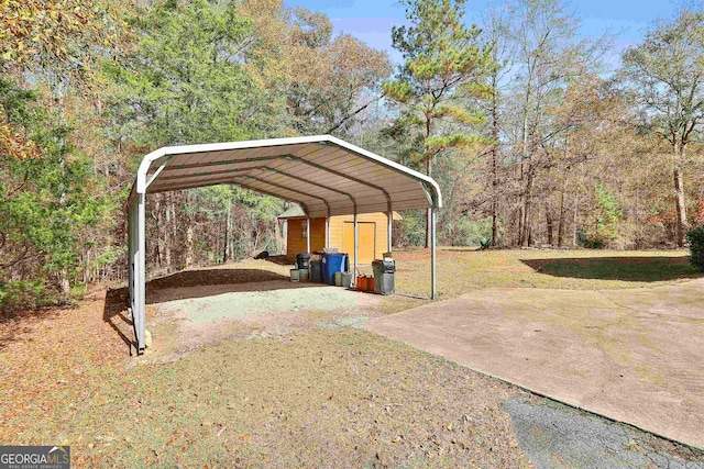 exterior space with a carport