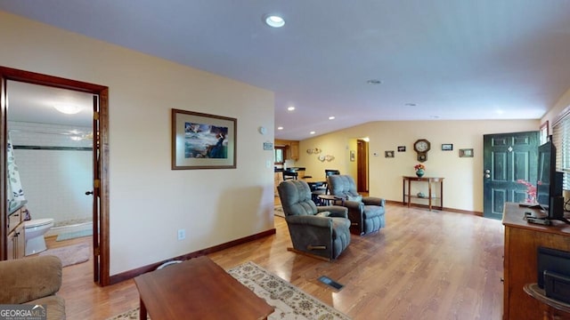 living room with wood-type flooring