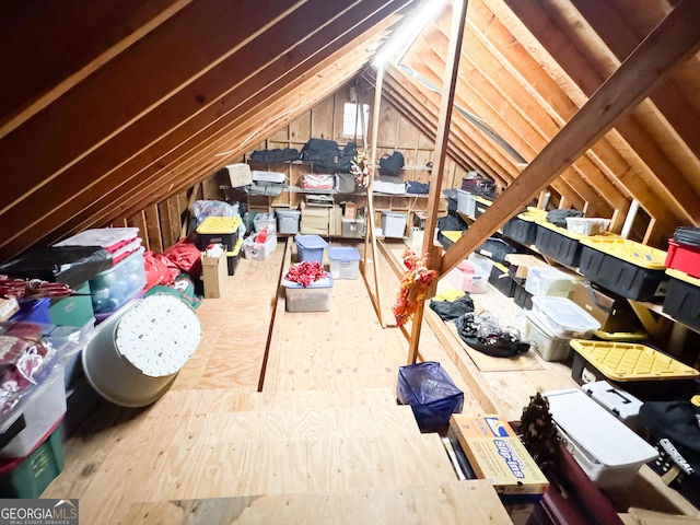 view of unfinished attic