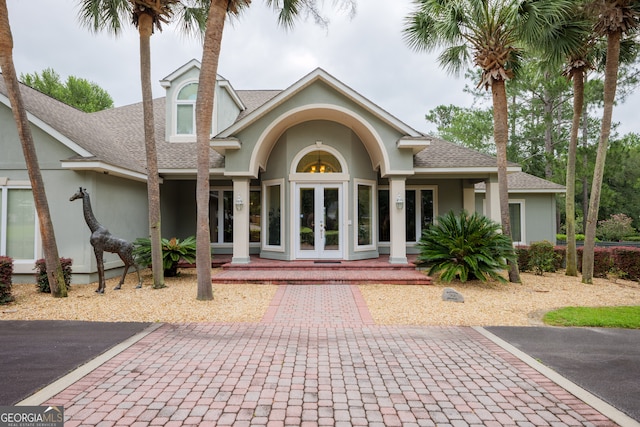 view of front of property featuring french doors