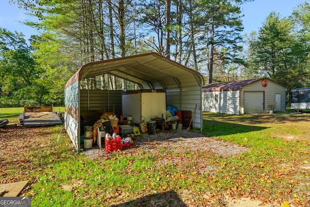 view of outdoor structure with a carport