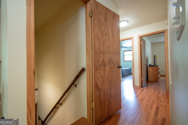 hall featuring light hardwood / wood-style floors