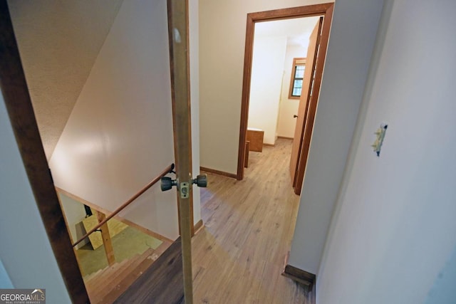 hallway featuring light hardwood / wood-style flooring