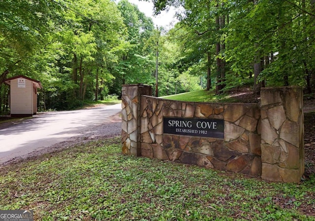 view of community sign