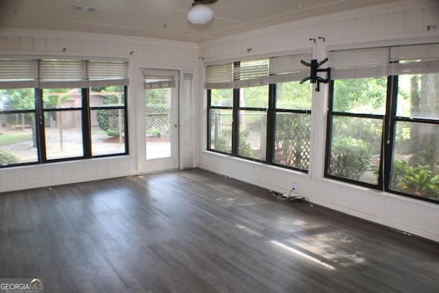 view of unfurnished sunroom