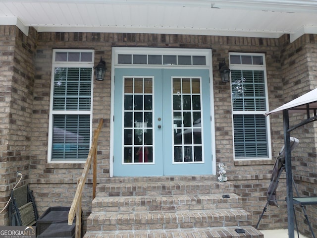 doorway to property with french doors