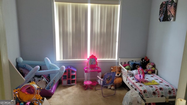 bedroom with carpet