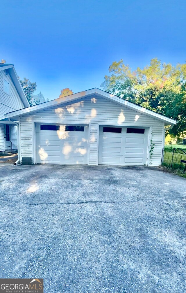 view of garage