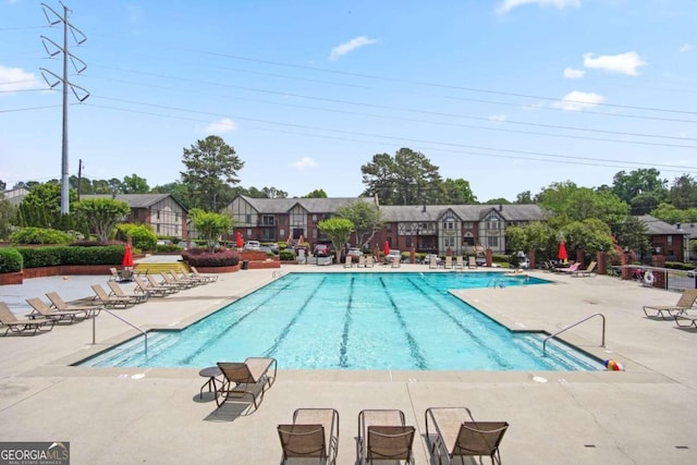 view of pool with a patio area