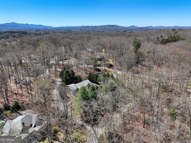 drone / aerial view with a mountain view