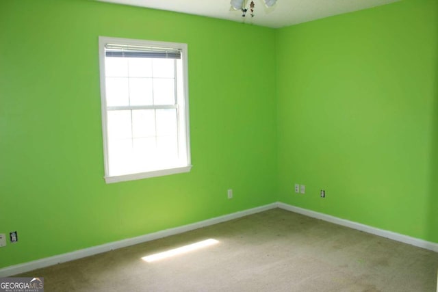 view of carpeted spare room