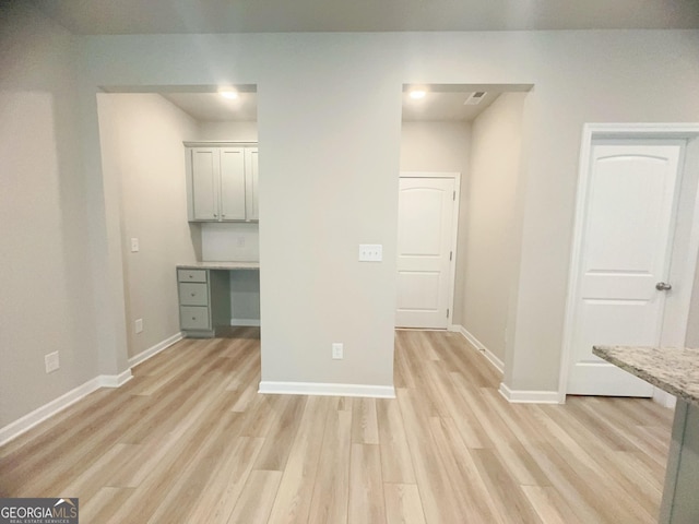 interior space featuring light hardwood / wood-style floors