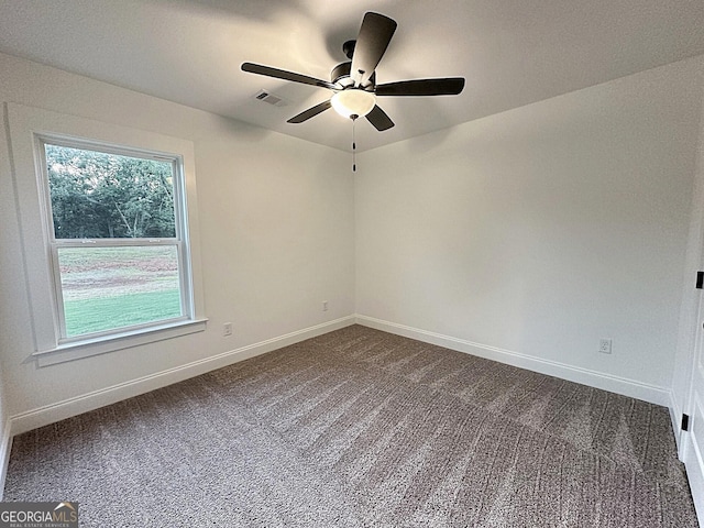 113 Chinaberry St Lot 4, Pine Mountain, GA 31822 - spare room with dark colored carpet, a ceiling fan, and baseboards
