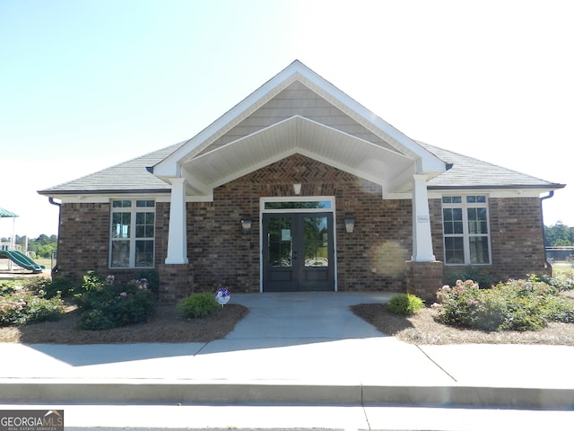 exterior space featuring french doors