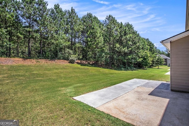 view of yard with a patio area