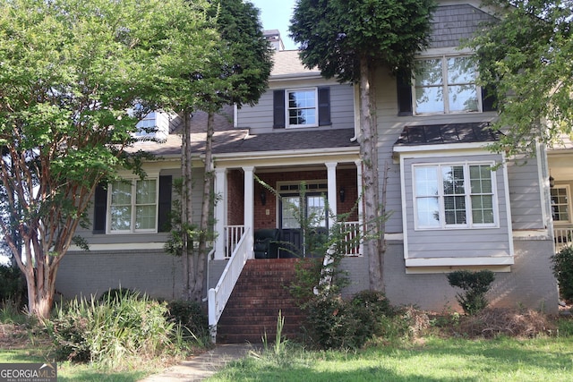 view of front of property with covered porch